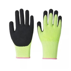 Black Nitrile Rubber Coated Anti Cut Green Gloves