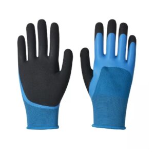 Blue Semi Dipped Latex Foam coating Gloves